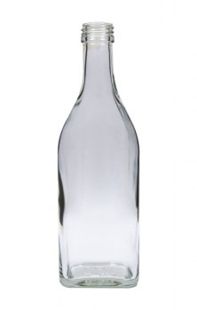 Vierkantflasche/Kirschwasserflasche 350ml Mündung PP28  Lieferung ohne Verschluss, bei Bedarf bitte separat bestellen!